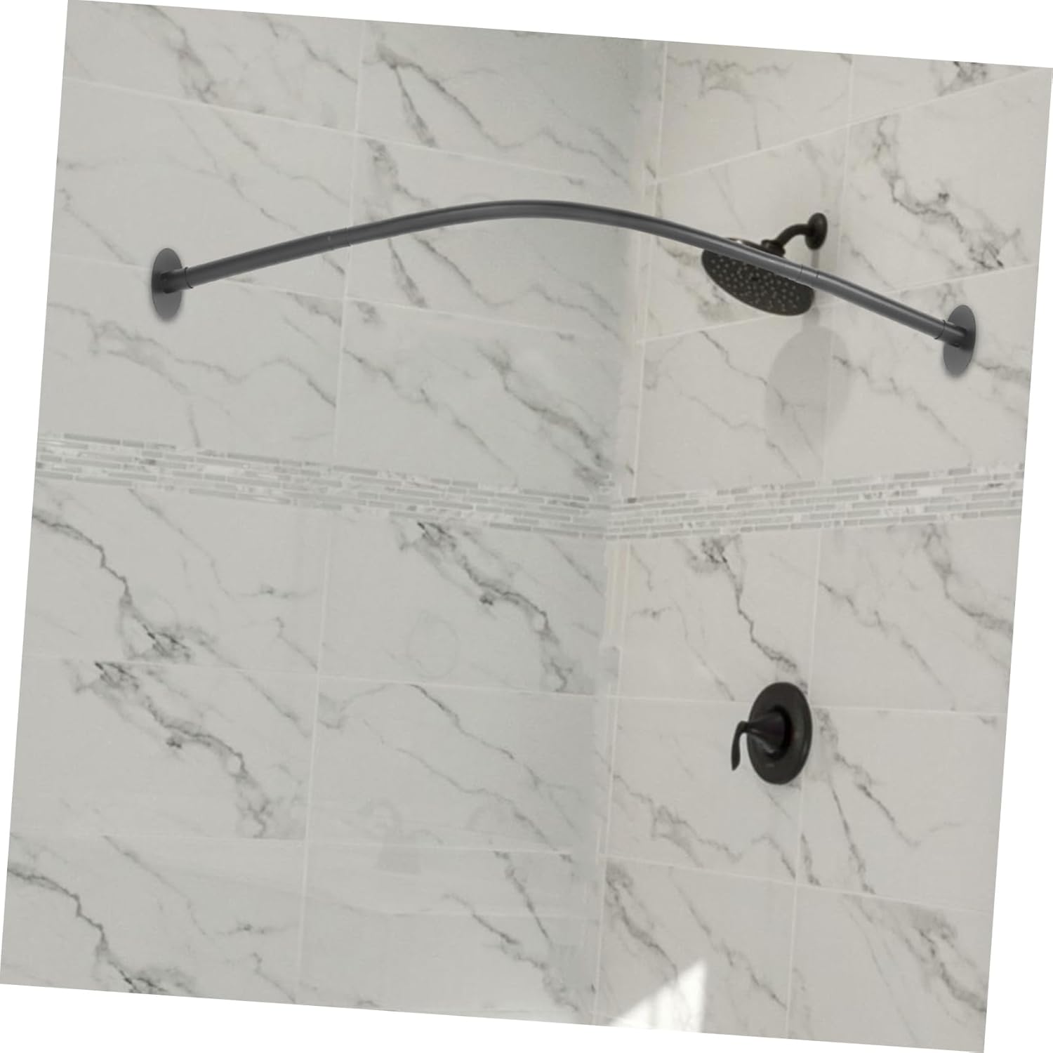 ABOOFAN Adjustable Curved Shower Curtain Rod Tension Rod for Bathroom Easy Installation Multipurpose Design for Bathtub Living Room and More