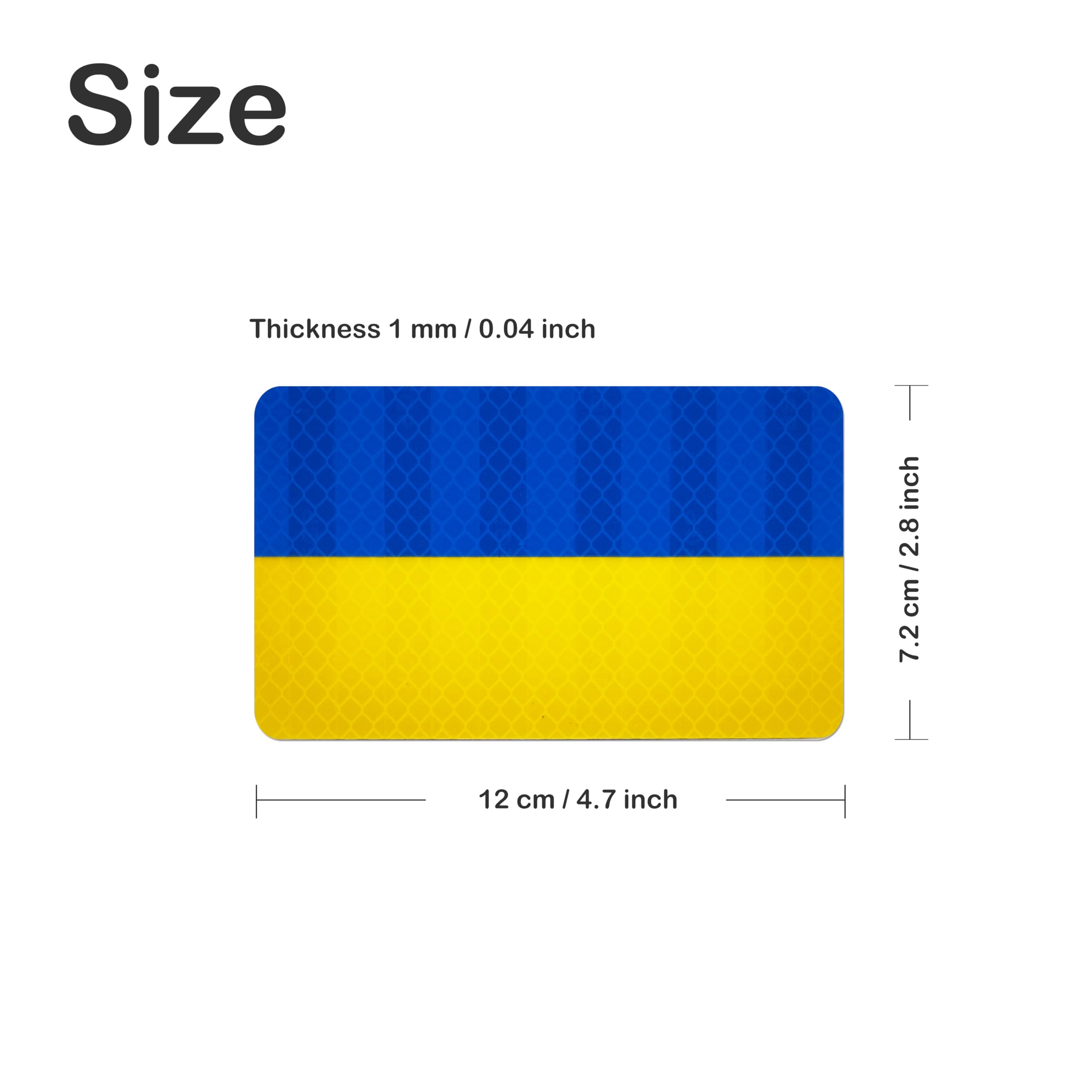 Bandiera ucraina magnetica altamente riflettente per auto, 2 magneti, senza adesivo