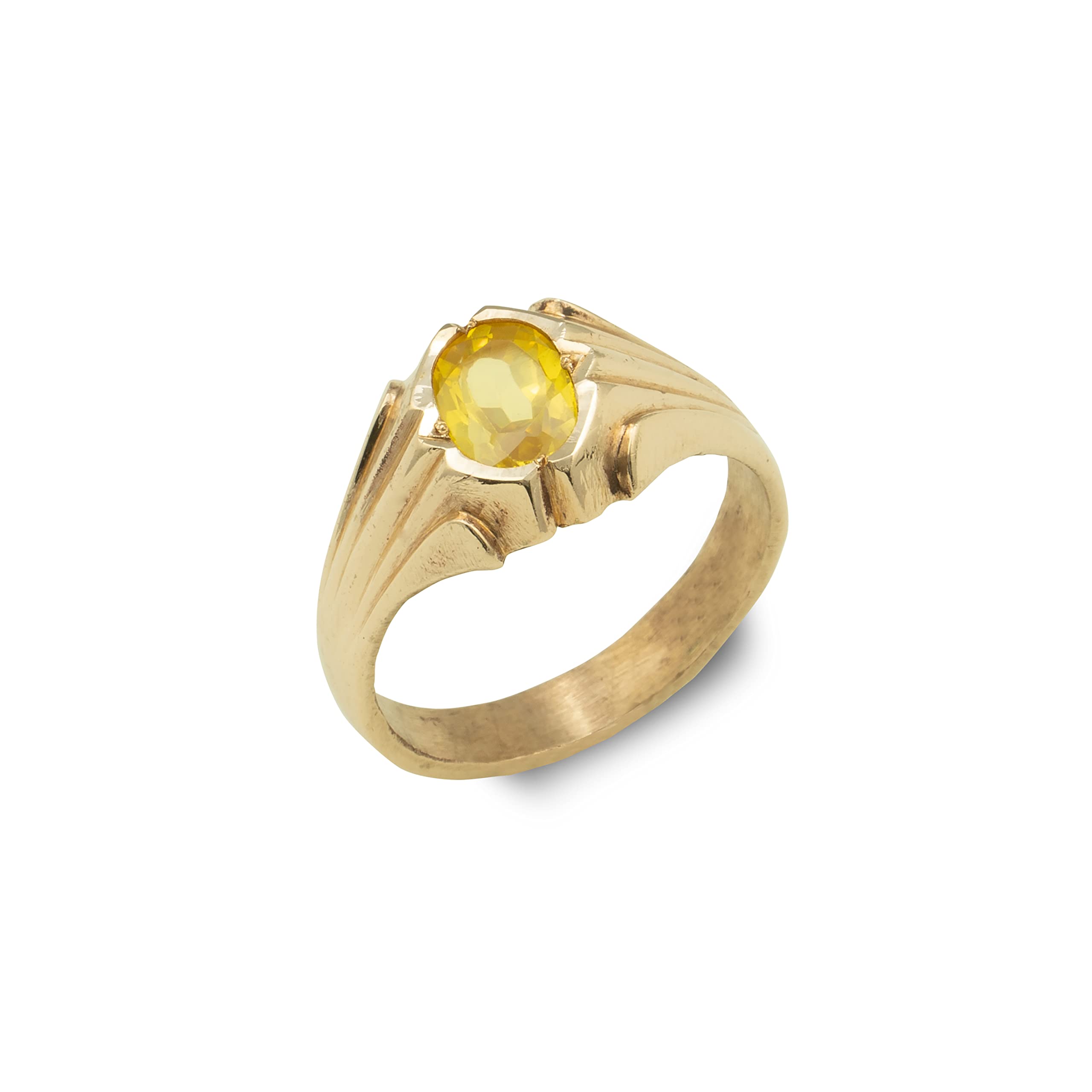 Naveen Metal Works Panchaloha/Impon Yellow sapphire/Pushparagam/Topaz ring for men and women (12) (B09P8YGB1S) Amazon Price History, Amazon Price Tracker