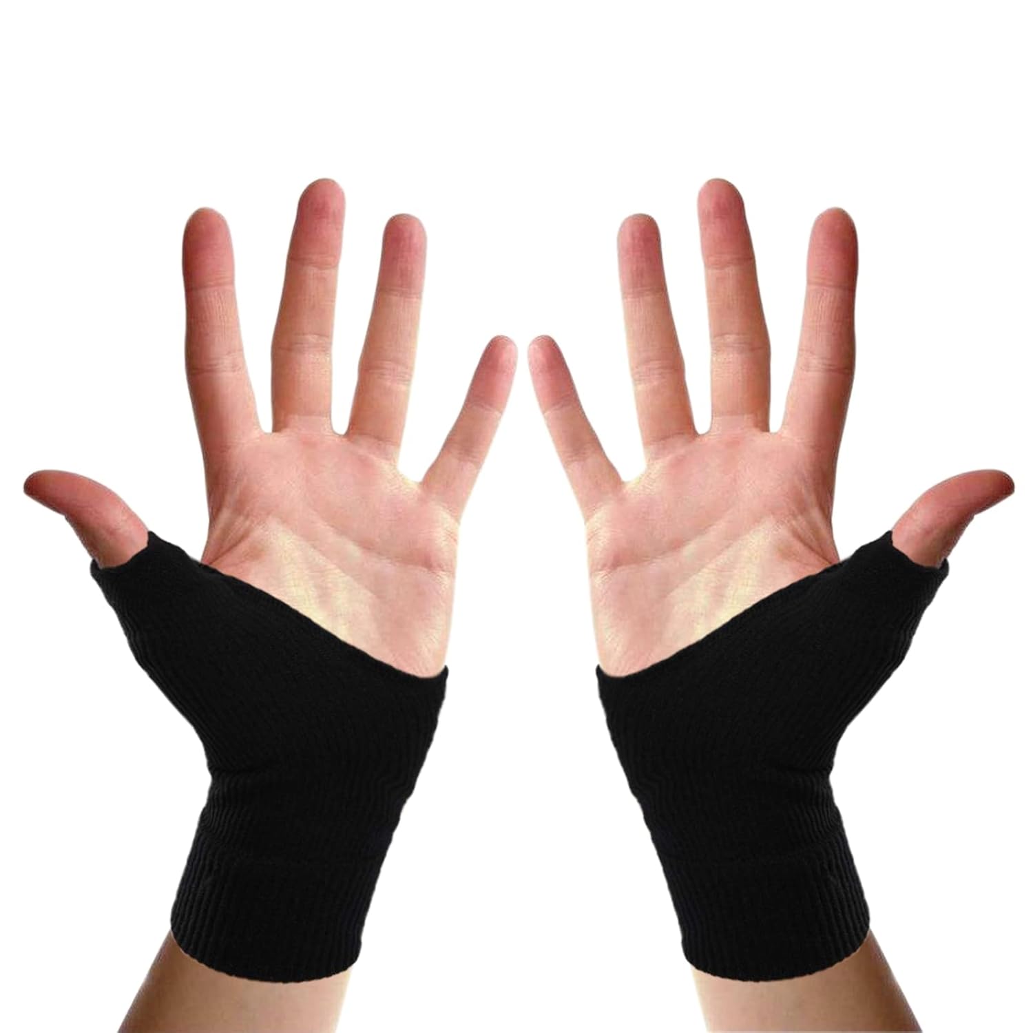 AYSONG Thumb Arthritis Wrist Brace Compression Gloves for Women - Fingerless Carpal Tunnel & Pain Relief Support (1 Pair)