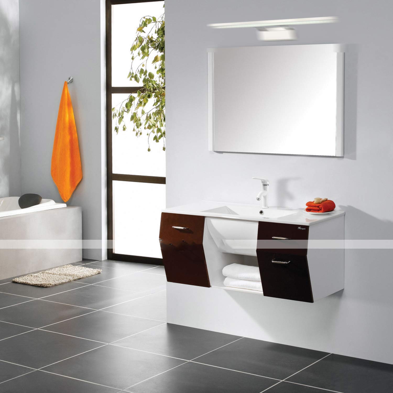 Applique Murale LED Salle De Bain 12W IP44 - Blanc Froid 6000K-8000K - Éclairage Moderne Et Économe