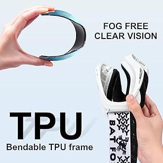 BATFOX Motorcycle ATV Goggles Dirt Bike Motocross Safety ATV Tactical Riding Motorbike Glasses Goggles for Men Women Youth Fit Over Glasses UV400 Protection Shatterproof (blue/white black)