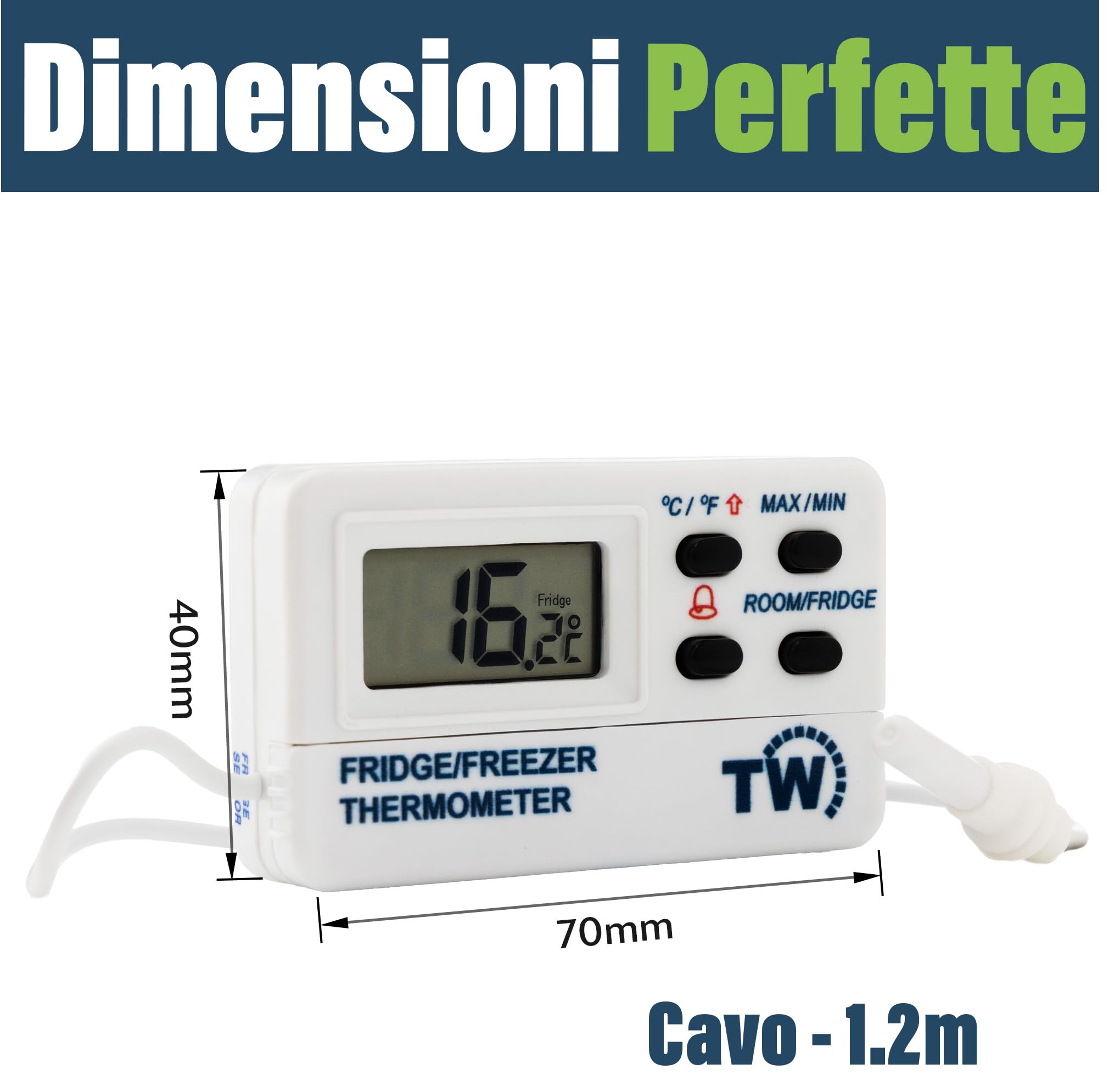 Termometro Digitale LCD Da 2 Pezzi, Temperatura Digitale Con Display Lcd Termometro Per Frigorifero Sonda Di Temperatura Digitale Termometro Per Frigorifero E Congelatore Sensore Multiuso Misura 88642717