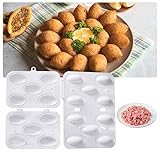 Meatball Maker Mold Kibbeh Maker Mold Arancini Maker Mold Plastic 3 Steps Press Mold for Making...
