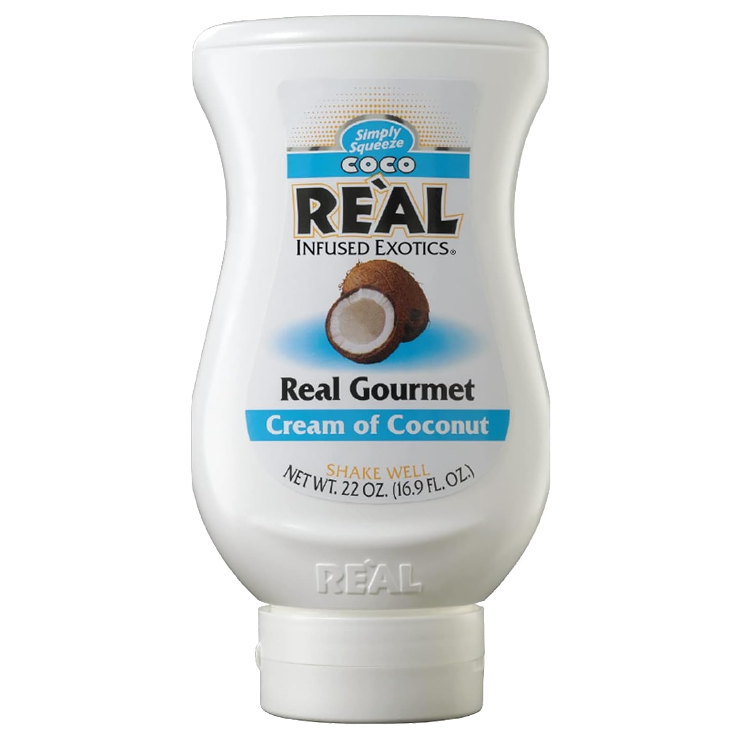 Reàl Infused Exotics Simply Squeeze Coconut Puree Infused Syrup 16.9oz Bottle for Mixologists, Chefs, Cooks