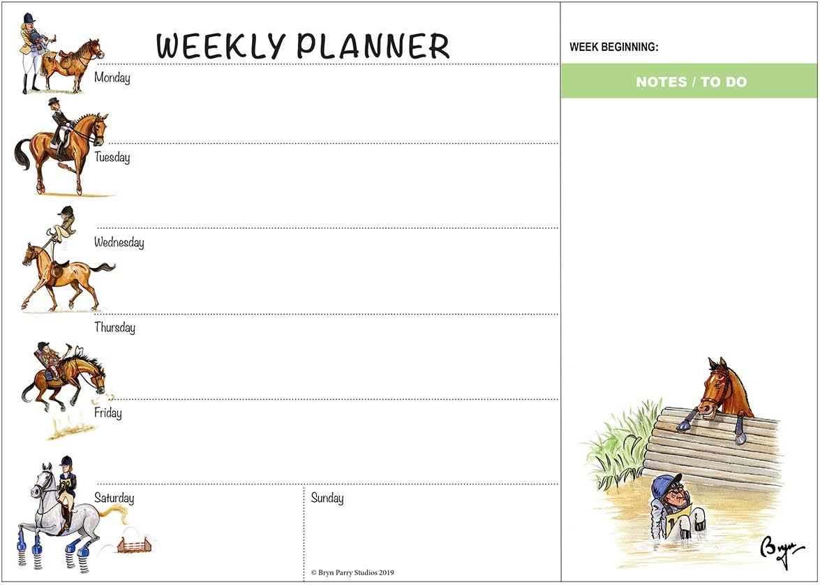 Horses Desktop Weekly Planner. Fun time management, A4 - Image 4