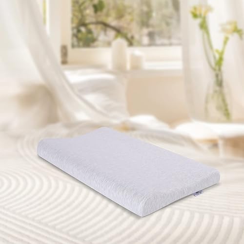 Miniatura 4 de SUQ I OME Almohada delgada de espuma viscoelástica para dormir, de 1.9 a 2.4 pulgadas, perfil cervical delgado y bajo, suave, para dolor de cuello,