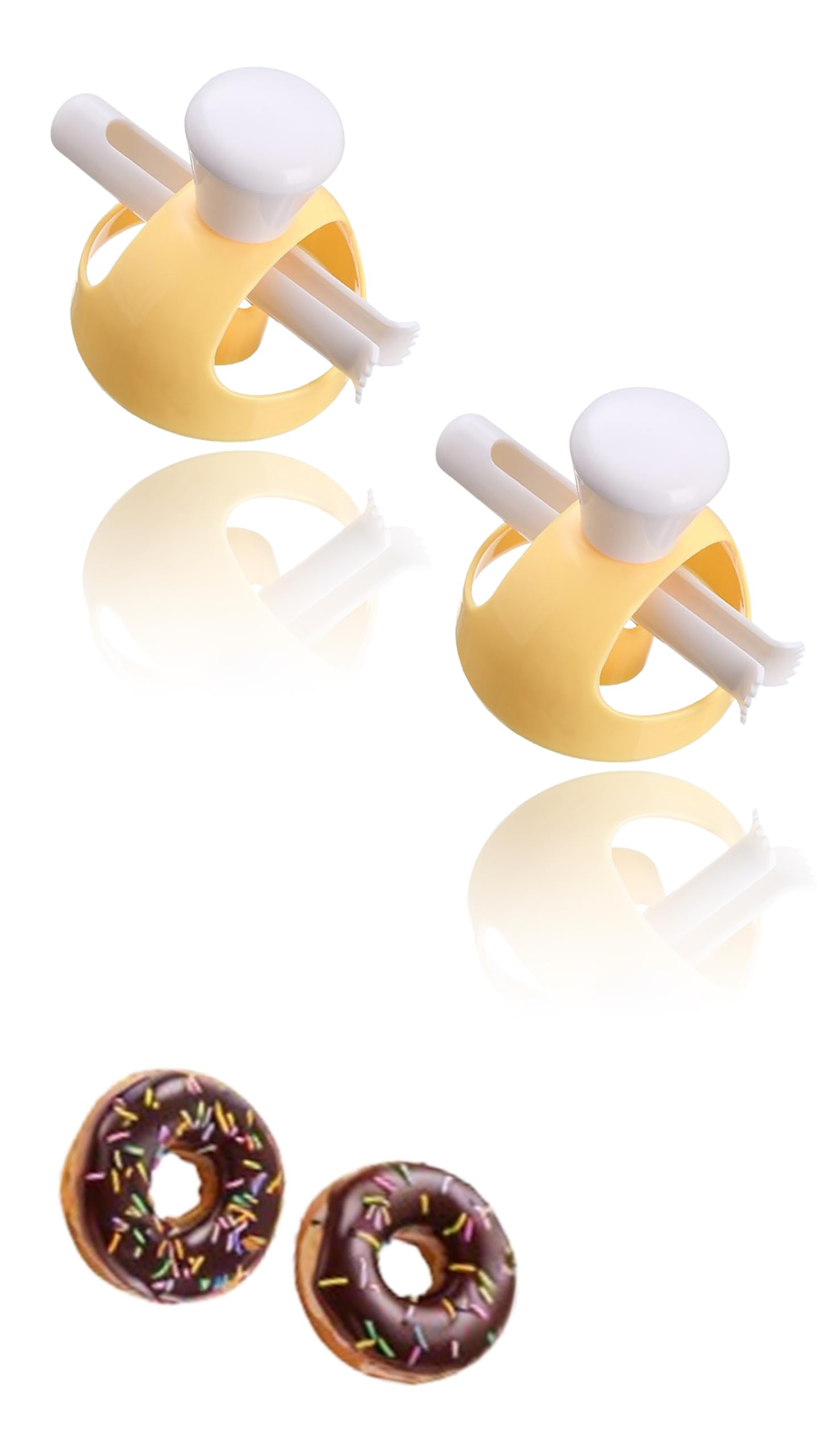 Sweet seven Non-Stick Donut Cutter Mold Set with Dipping Plier - Round Cookie Cutter for Baking Doughnuts, Cakes, and Biscuits - DIY Donut Kitchen Baking Tool 2 pack
