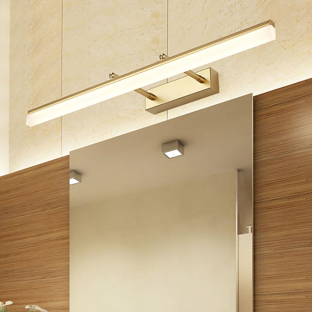 Générique Złota lampa ścienna do łazienki Regulowana lampa ścienna do luster i galerii 60 cm białe światło (ciepłe światło 60 cm)