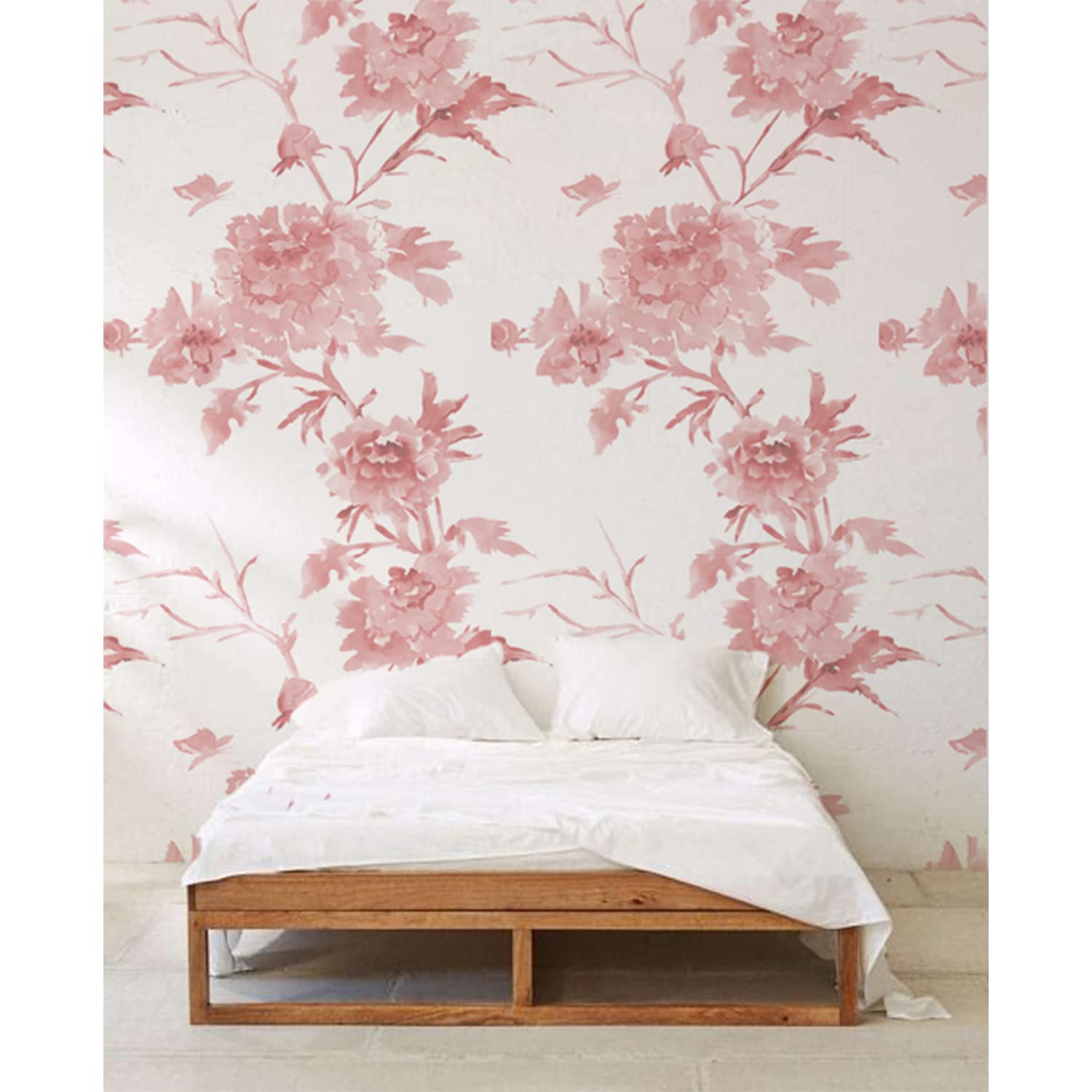 Papier peint fleurs pastel muralo décoration meuble chambre 250x250