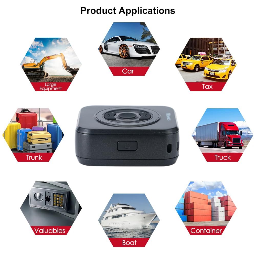 4G Localizador GPS para Coche, Localizador de Coches en Tiempo Real, sin Suscripción, IP65 Resistente al Agua, Sensor de Temperatura SOS Alertas