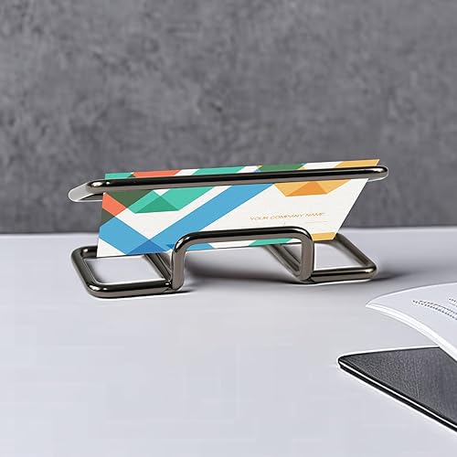 Miniatura 5 de Soporte para tarjetas de visita de escritorio, pantalla de metal para tarjetas de presentación, soportes para tarjetas de visita para escritorio,