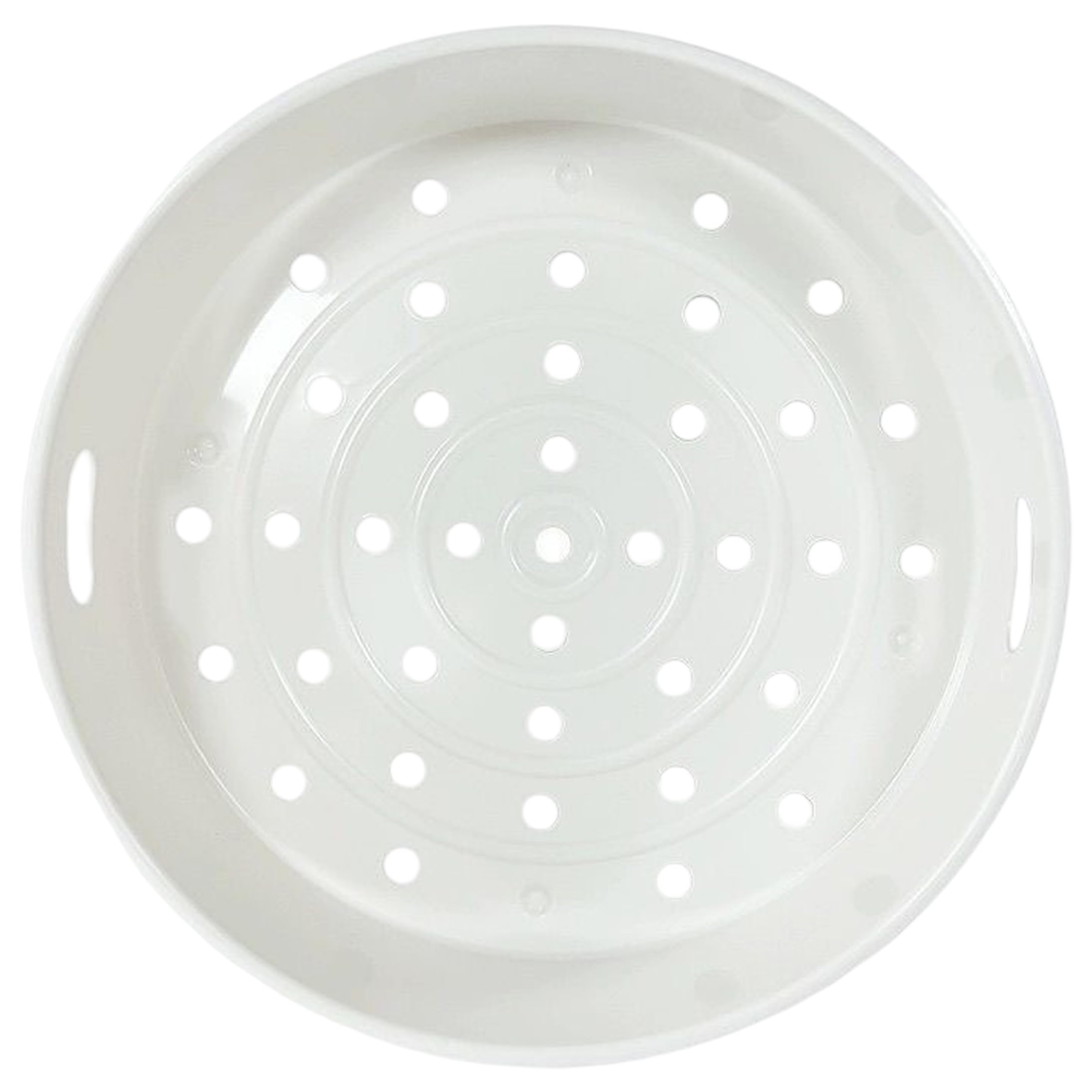 Wilafury Steam Basket, Food-Grade Plastic Steaming Rack with Handle and Draining Holes for 4–5L Rice Cookers, Steam Tray Insert for Pots, White, Size L