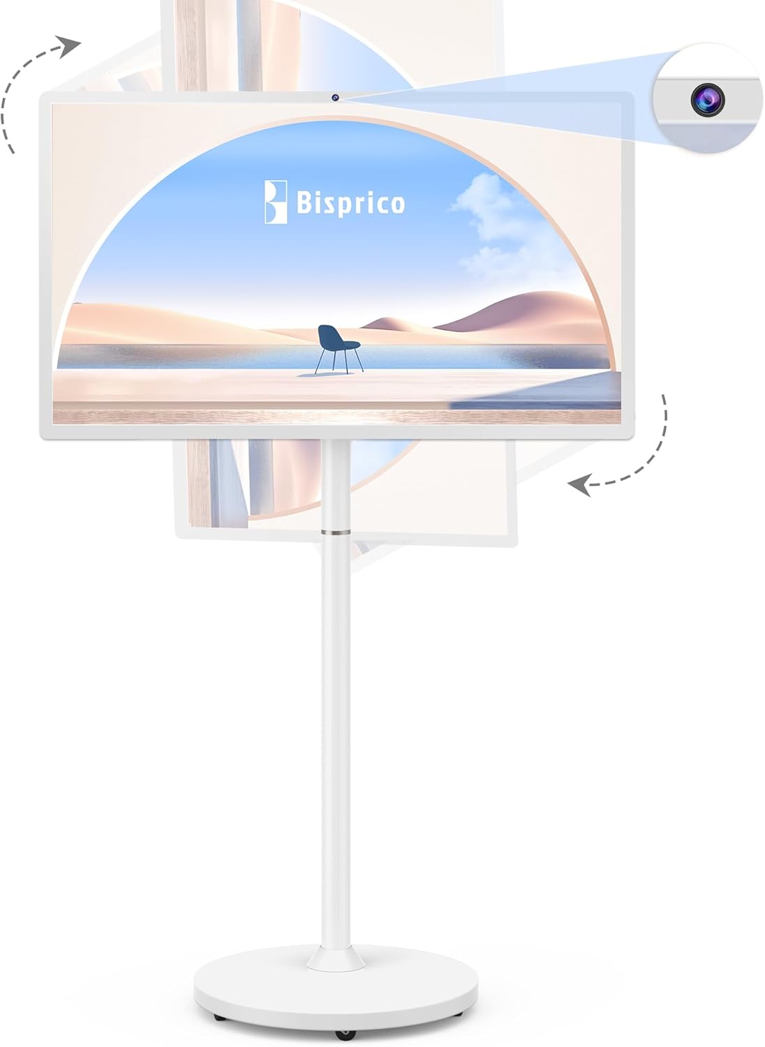 27-Inch 1080p-Portable Touch-Screen-Monitor | 8G RAM+128G Storage | 8-core CPU Qualcomm | Built-in Battery- Last for 8-10H | Android OS | Full Swivel Rotation | 60Hz Refresh Rate | Remote Control