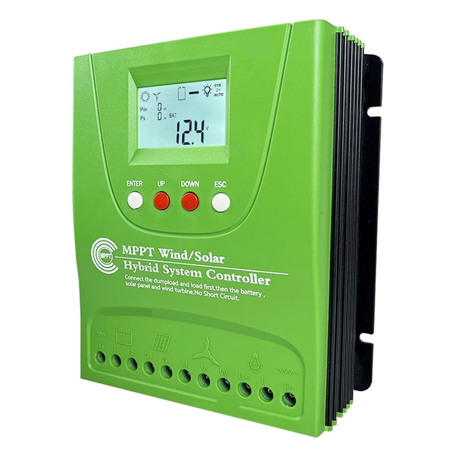 2800W MPPT Hybrydowy Wiatrowy Regulator Ładowania Słonecznego Generator Z Turbiną Wiatrową Panel Słoneczny Kontroler Wspomagający Dla 12V 24V 48V Cała Bateria(Wind600W Solar600W,Auto12V 24V)