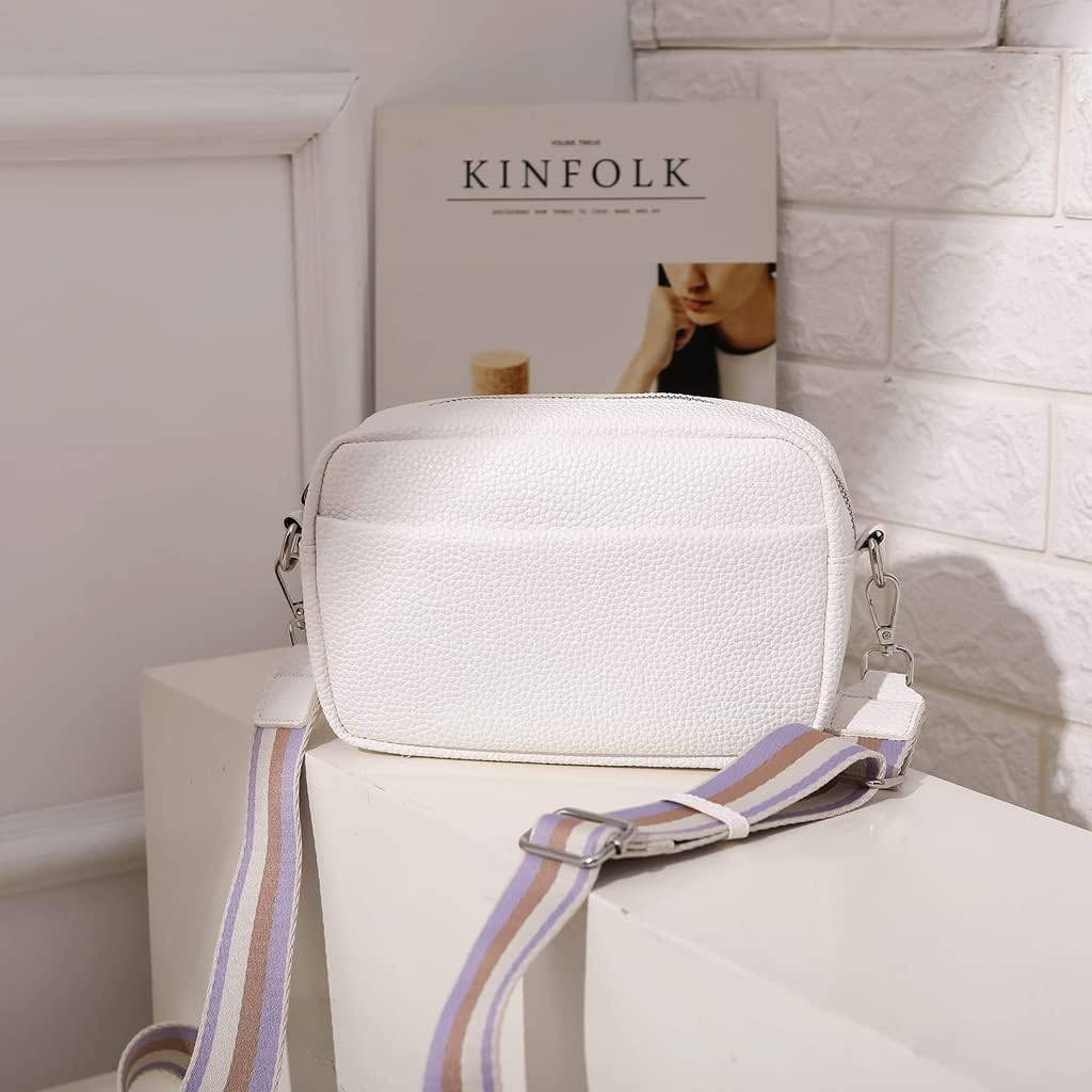 Crossbody Bag for Women Wide Strap Shoulder Bag Camera Crossbody Purse with Zipper - Image 3