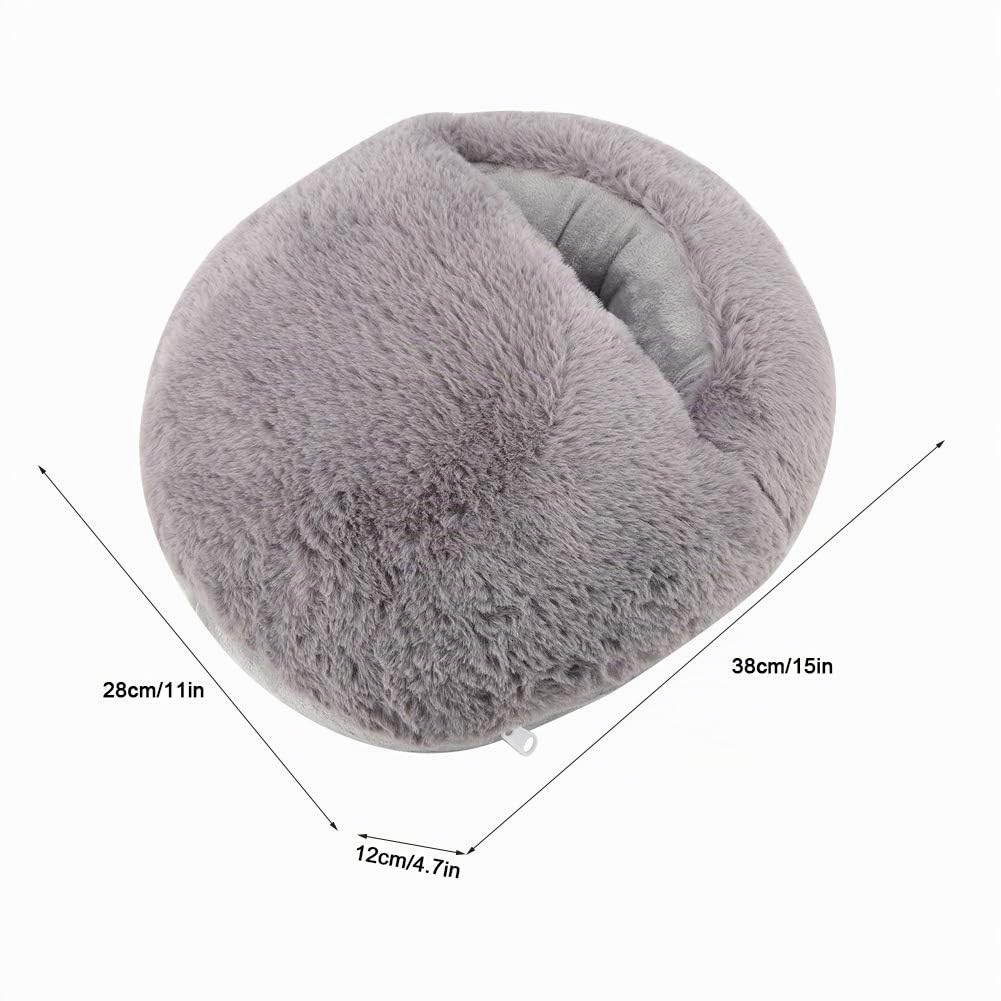 Scaldapiedi Riscaldato USB Cuscino Ricaricabile Scaldapiedi in Peluche Tappetino Riscaldante Elettrico Inverno Scarpe Riscaldanti per Ufficio Riscaldatore Sottopiede Terapia del Calore per il(Grigio)