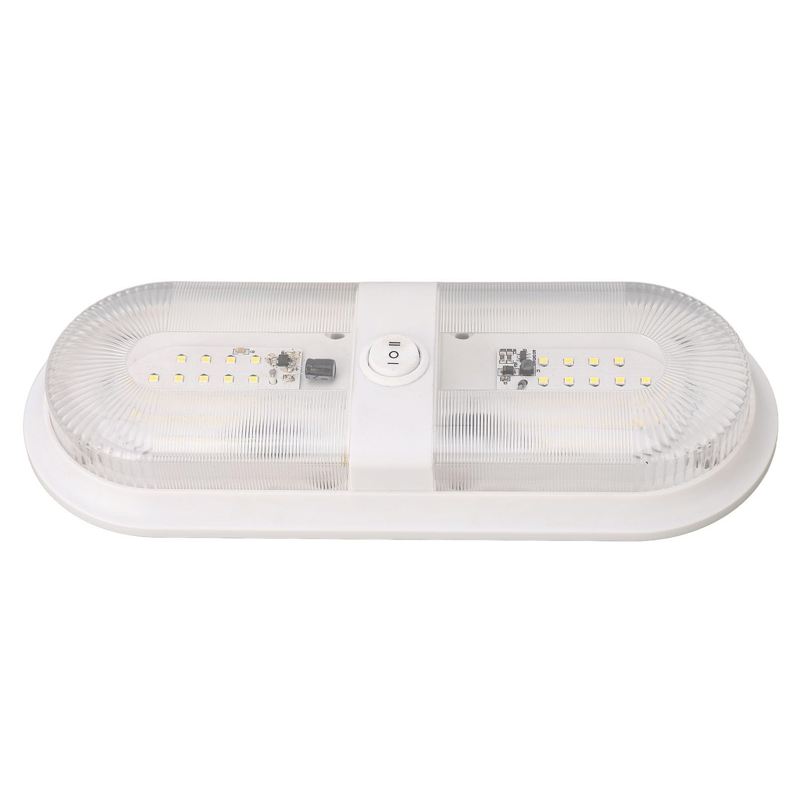 Plafoniera per, Plafoniera a Doppia Cupola 560LM 10-24V, Plafoniere per Bianche 4000-4500K con Interruttore, per Rimorchio Barca Auto Roulotte