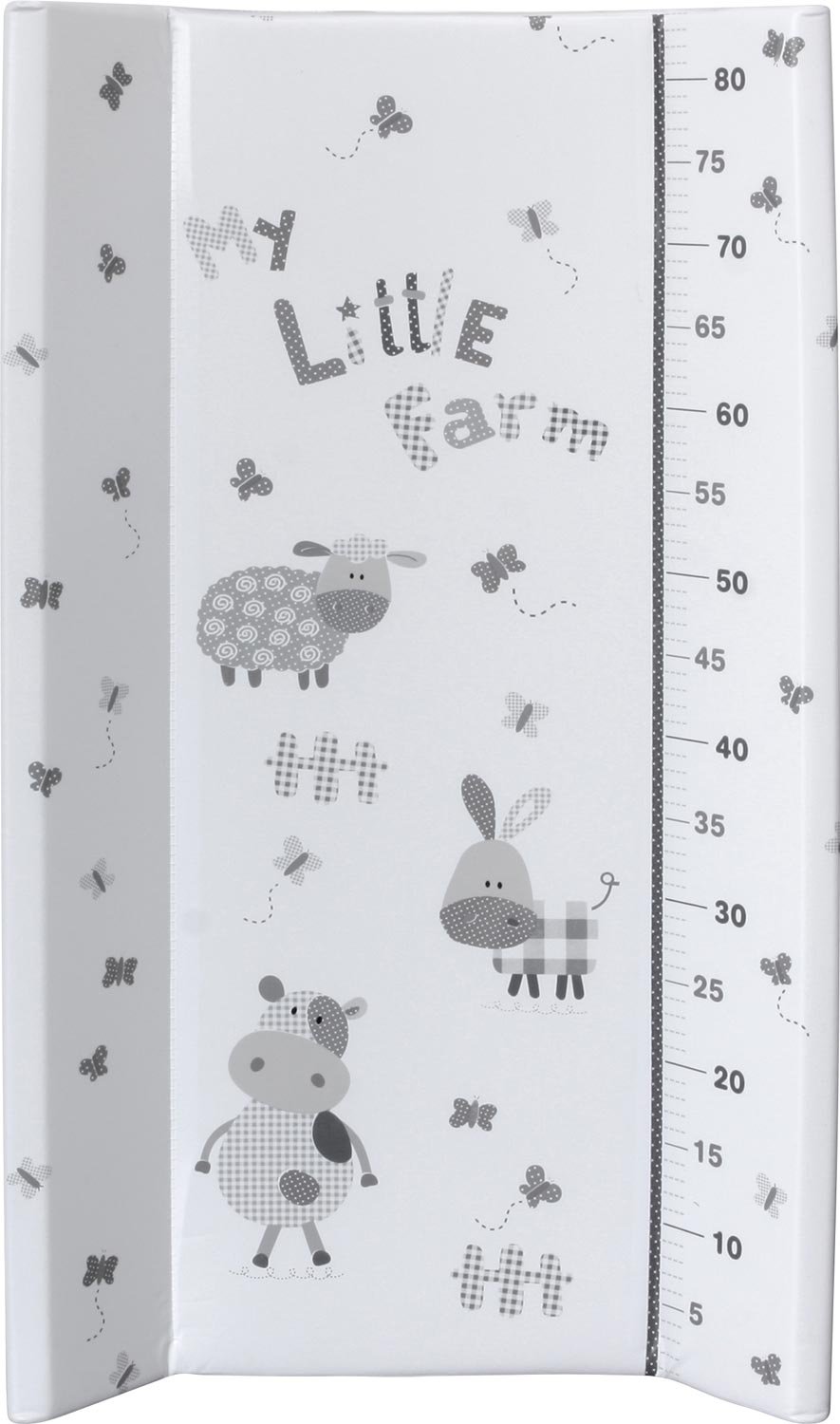 ib style® KOA 2-en-1 Cambiador con bañera | Cambiador móvil | Plegable | Gran superficie de cambio | Cambiador para bebés y niños pequeños | MY LITTLE FARM GRIS