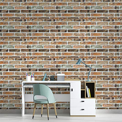 Image of DWELLSINDIA Bricks Self Adhesive Wallpaper Waterproof, Scratch Resistant, Laminated 41x244 CM