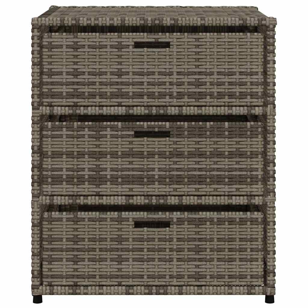 Armoire de jardin grise 55 x 59 x 69 cm en rotin synthétique