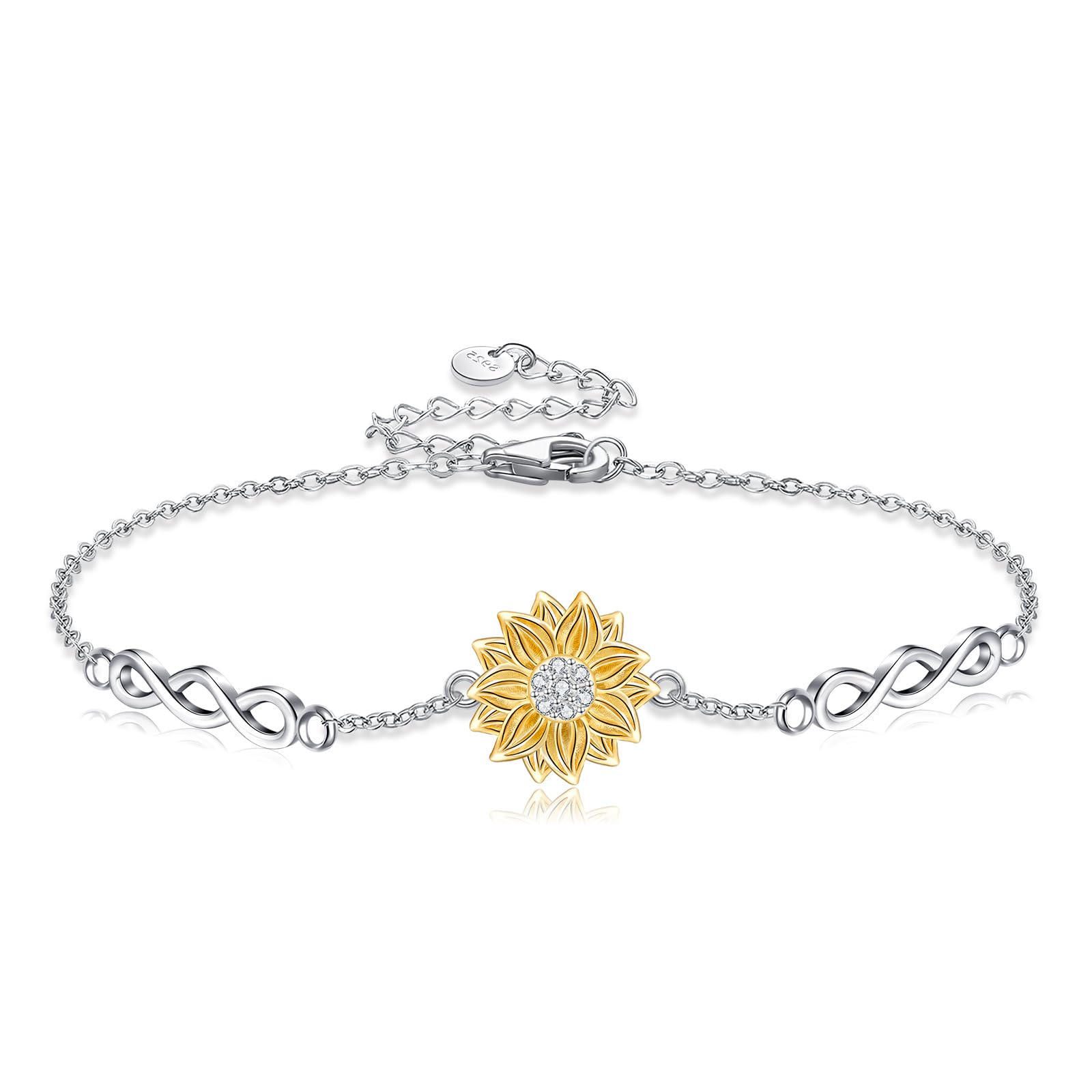 POPLYKE Paw Print/Moos Achat/Kreuz Armband Sterling Silber Verstellbare Armband für Damen Schmuck für Mama