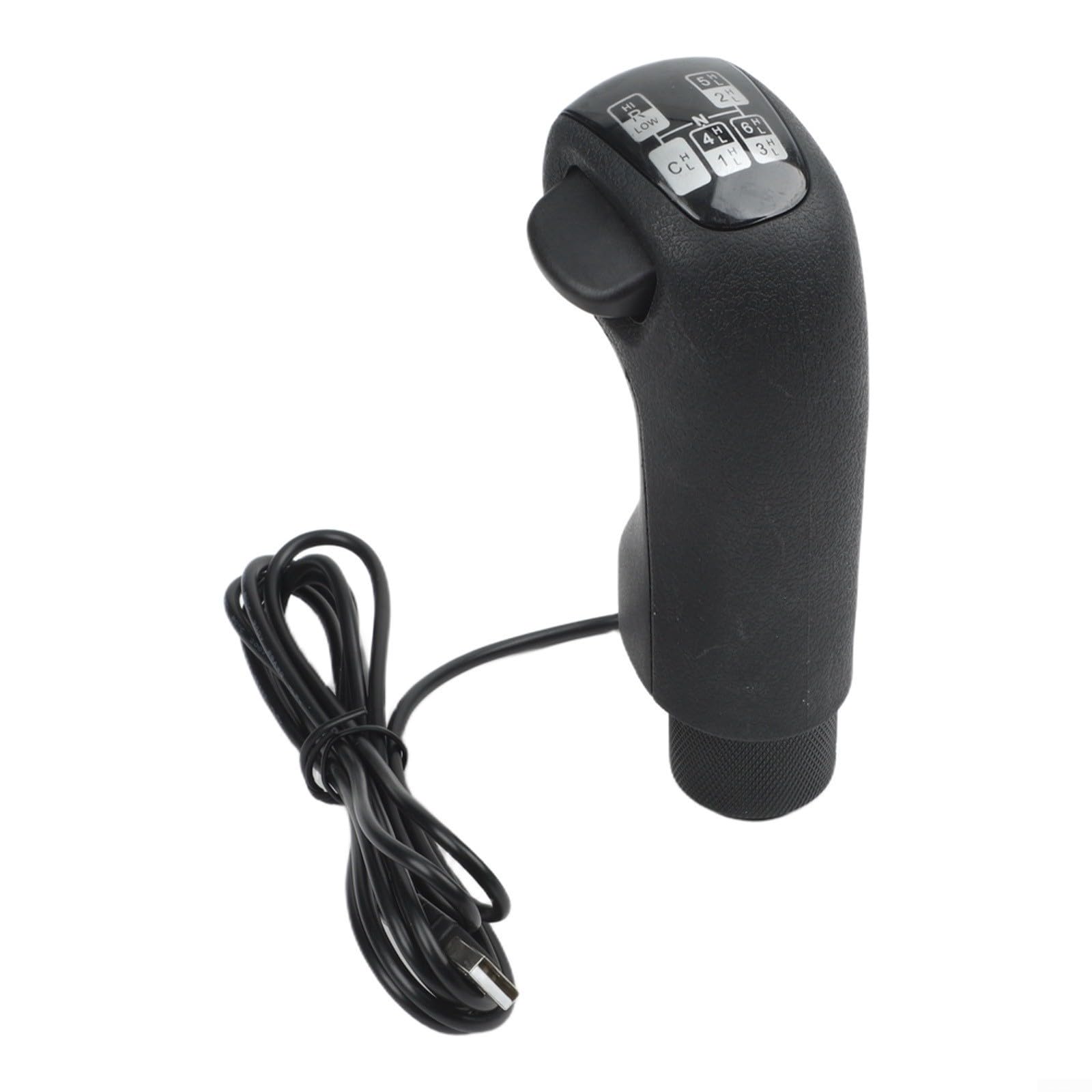 Pommeau de levier de vitesse USB haut et bas pour simulateur de vitesse de camion Scania compatible avec ETS2 pour configuration de jeu AT Racing Noir