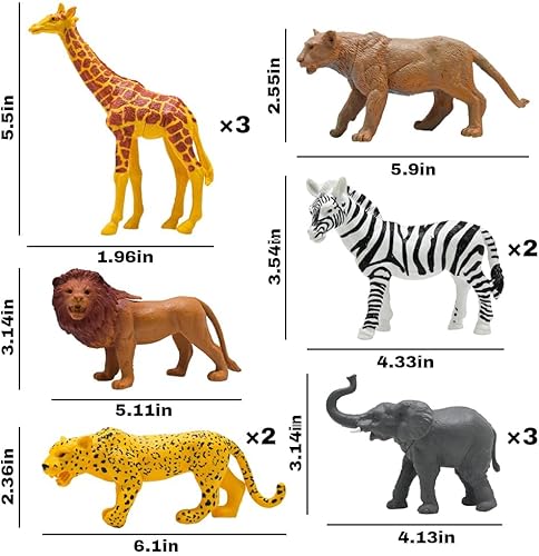Miniatura 4 de Figuras de animales de safari, juguetes de animales de zoológico de plástico para niños pequeños de 1 a 3 años, figuras realistas de animales de la