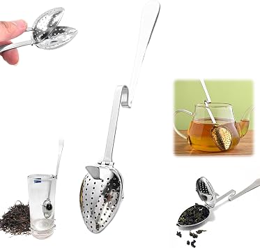 Stainless Steel Tea Diffuser,2025 New Tea Strainer Tea Infuser for Loose Leaf Tea,Creative Tea Spoon With Handle,Fine Holes Tea Interval Filter,Tea Holder Steeper for Tea Accessories Silver A