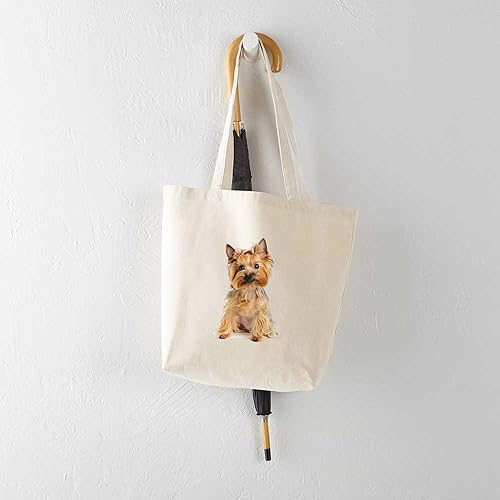 Miniatura 5 de CafePress Yorkie - Bolsa de lona para compras, Caqui, Bolso tote Yorkie