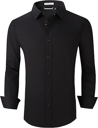 Alex Vando Mens Dress Shirts Regular Fit Long Sleeve Stretch Business Dress Shirts for Men