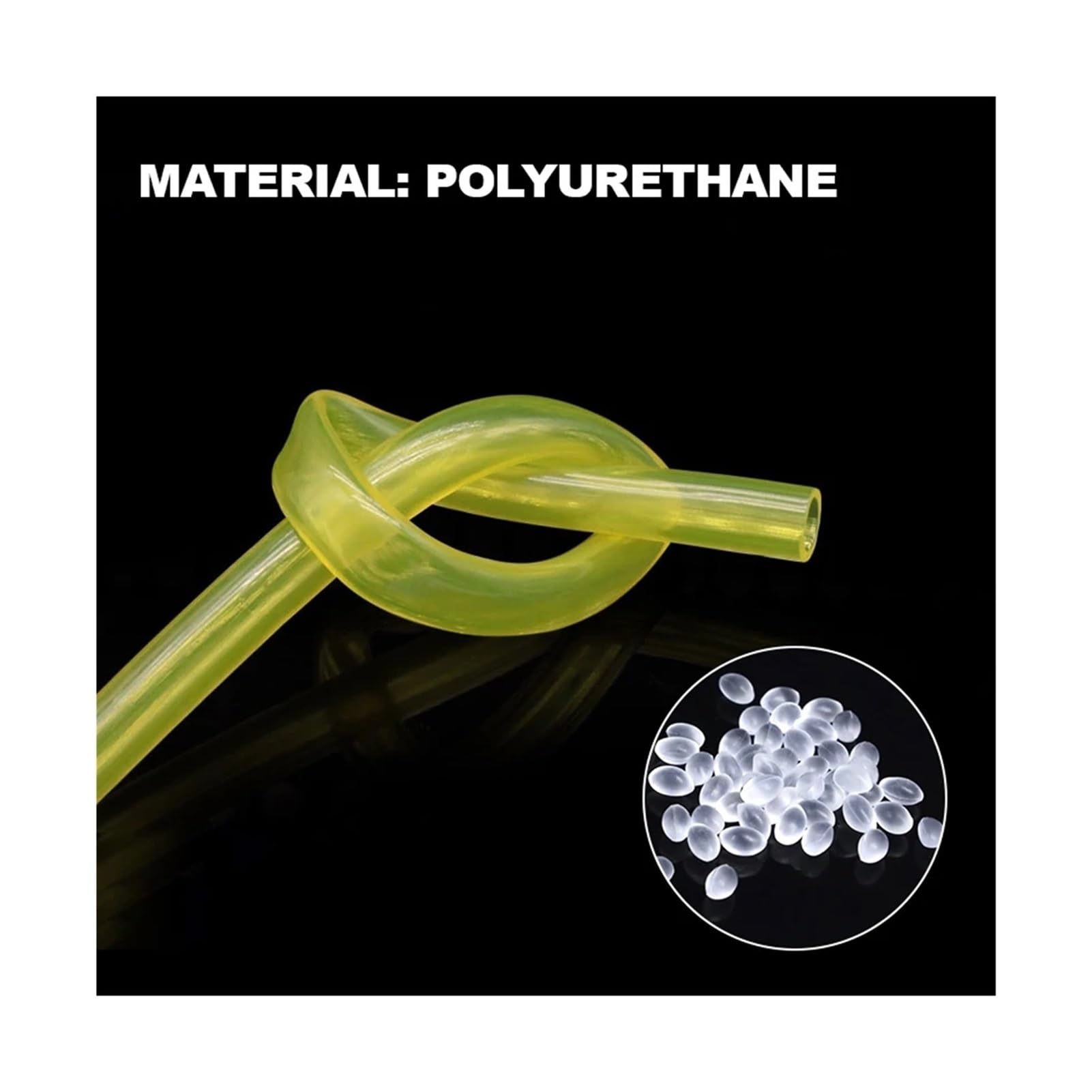 Manguera de tubo poliuretano amarillo for flexible diámetro 2 mm 3 4 5 6 7(ID 6mm x OD 8mm,10 meters)
