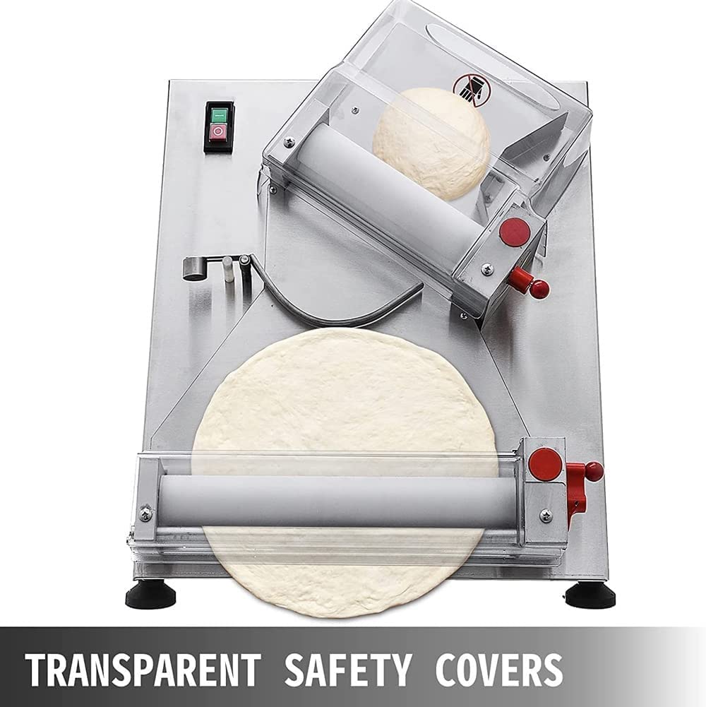 Pizzaiolo, Sfogliatrice Commerciale Automatica a Rullo per Pasta per Pizza da 370 W, Pressa per Pasta Elettrica, Produzione di 5 S/Impasto, per Arrotolare Vari Impasti