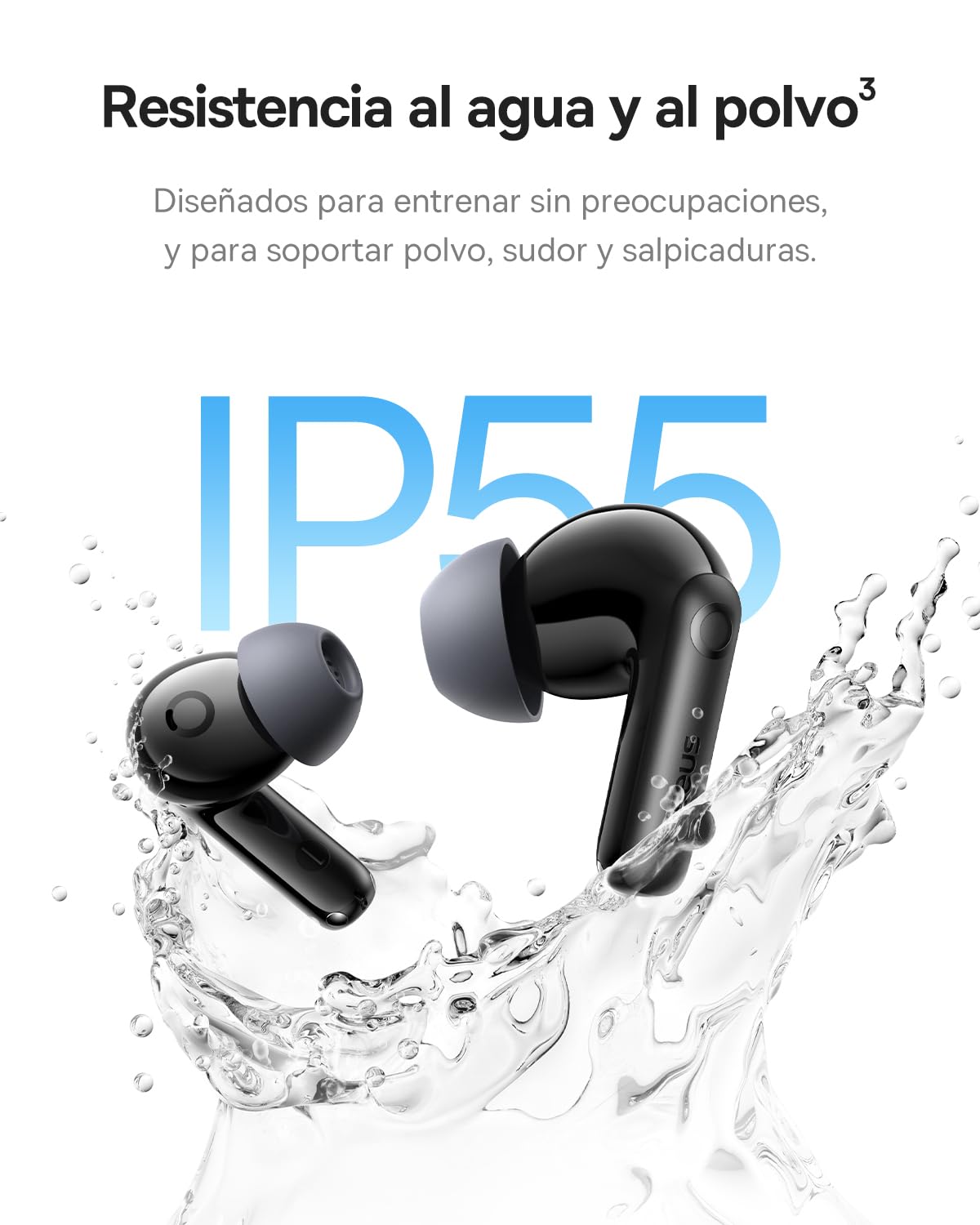 Baseus BP1 Pro Auriculares Inalámbricos Blueooth 6.0, Auriculares Bluetooth Cancelación de Ruido -50 dB, Hi-Res & LDAC, 7 Modos EQ, Hi-Res, 6 Mic AI, IP55, Duración de 55H