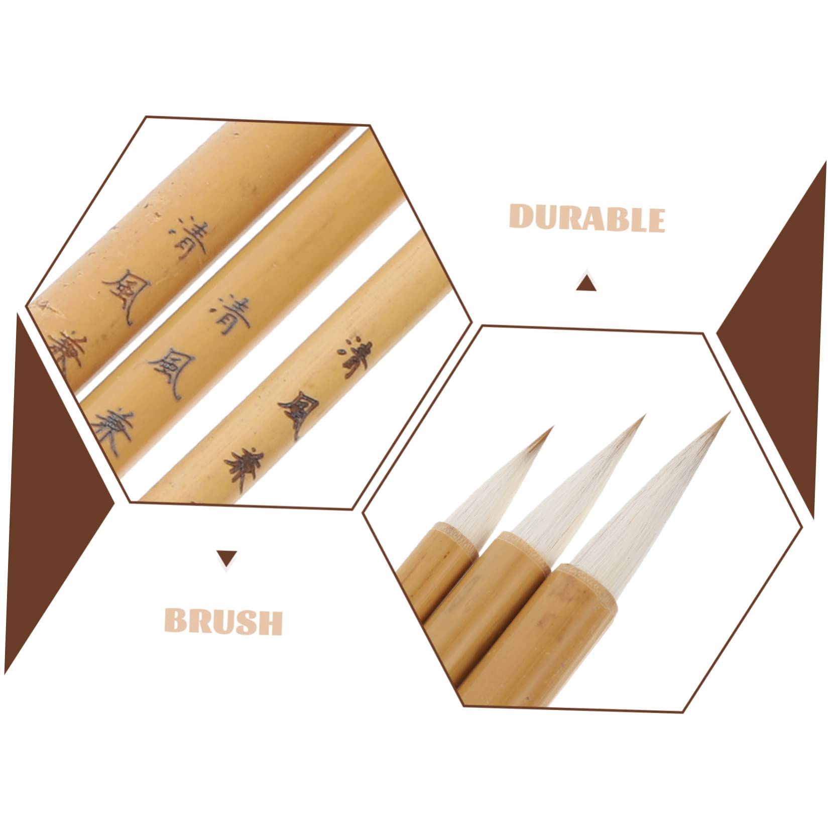 SHINEOFI 5 Set Pennello Calligrafico Calligrafia Calligraphy Penna Acquerello Brush Pen Spazzola Portatile Turbinio Perline Asse Pennello Da Pittura Pennello Cinese Lana Vergine 3 Pezzi * 5
