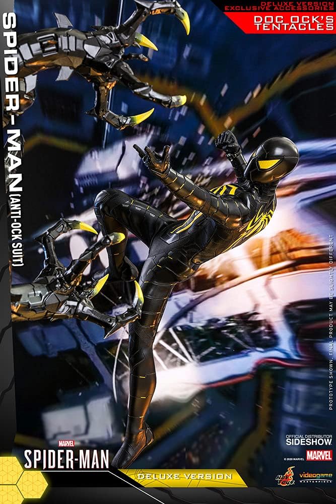 Hot Toys Marvel Spider-Man Game Spider-Man (Anti-Ock Suit) Deluxe 1/6 Scale 12" Action Figure