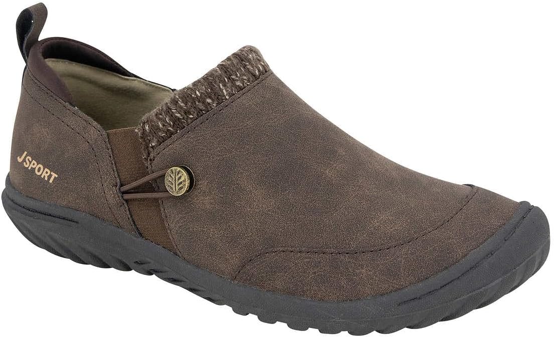JSport Ladies' Alice Fur Winter Slip On Shoe (Brown, US Footwear Size System, Adult, Women, Numeric, Medium, 7)