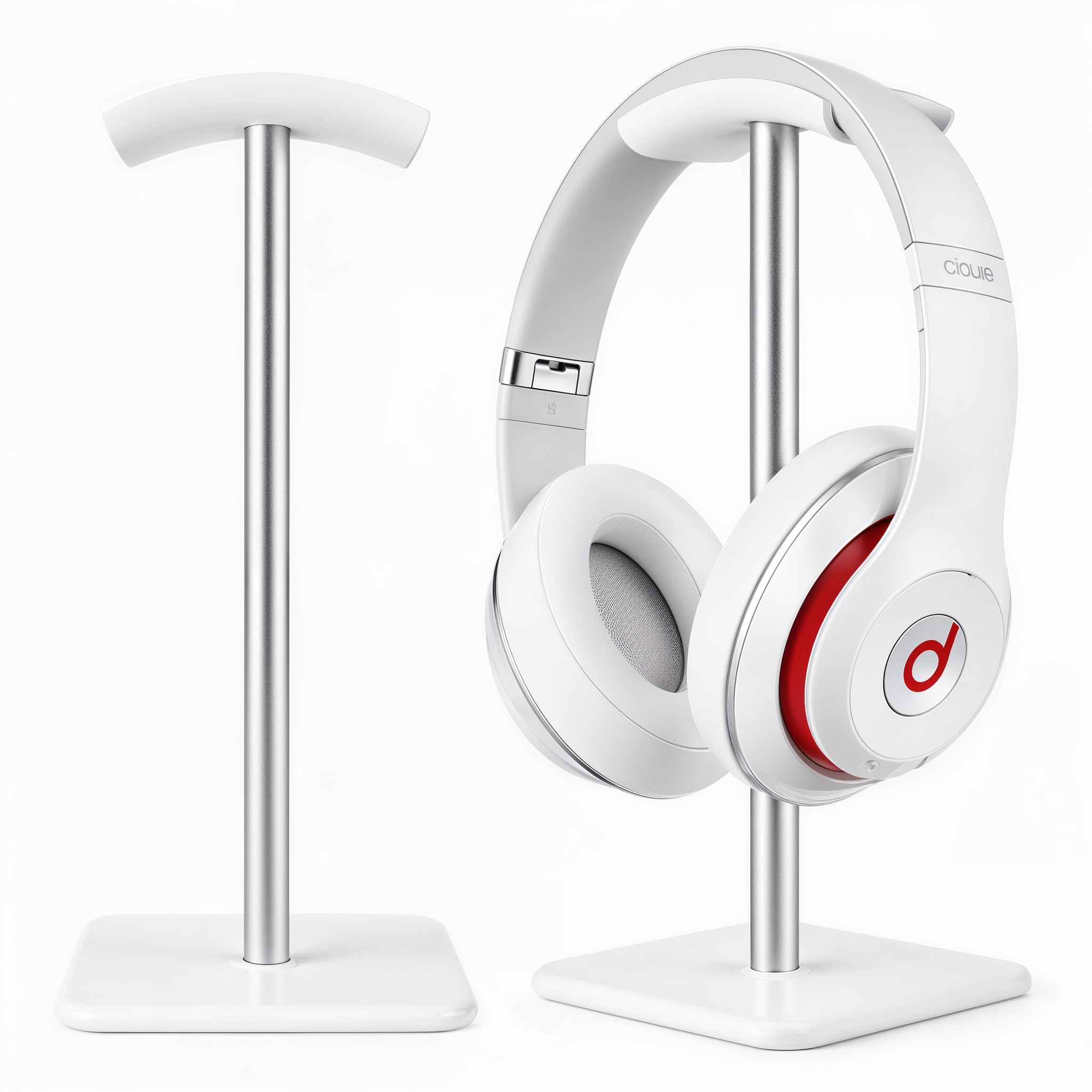 Headphone Stand for Desk – Aluminum Alloy Desktop Headset Holder with Anti-Slip Base | Gaming Headphones Stand for PC, Studio & Office Use (WHITE)-image-28