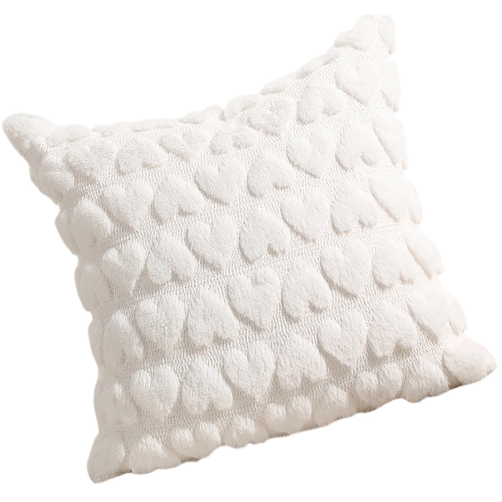 Mekalero Romantics Love Heart Throw Pillow Covers Snow Plushes Embroidered Cushions Covers for Home Decoration Plushes Heart Pillowcase
