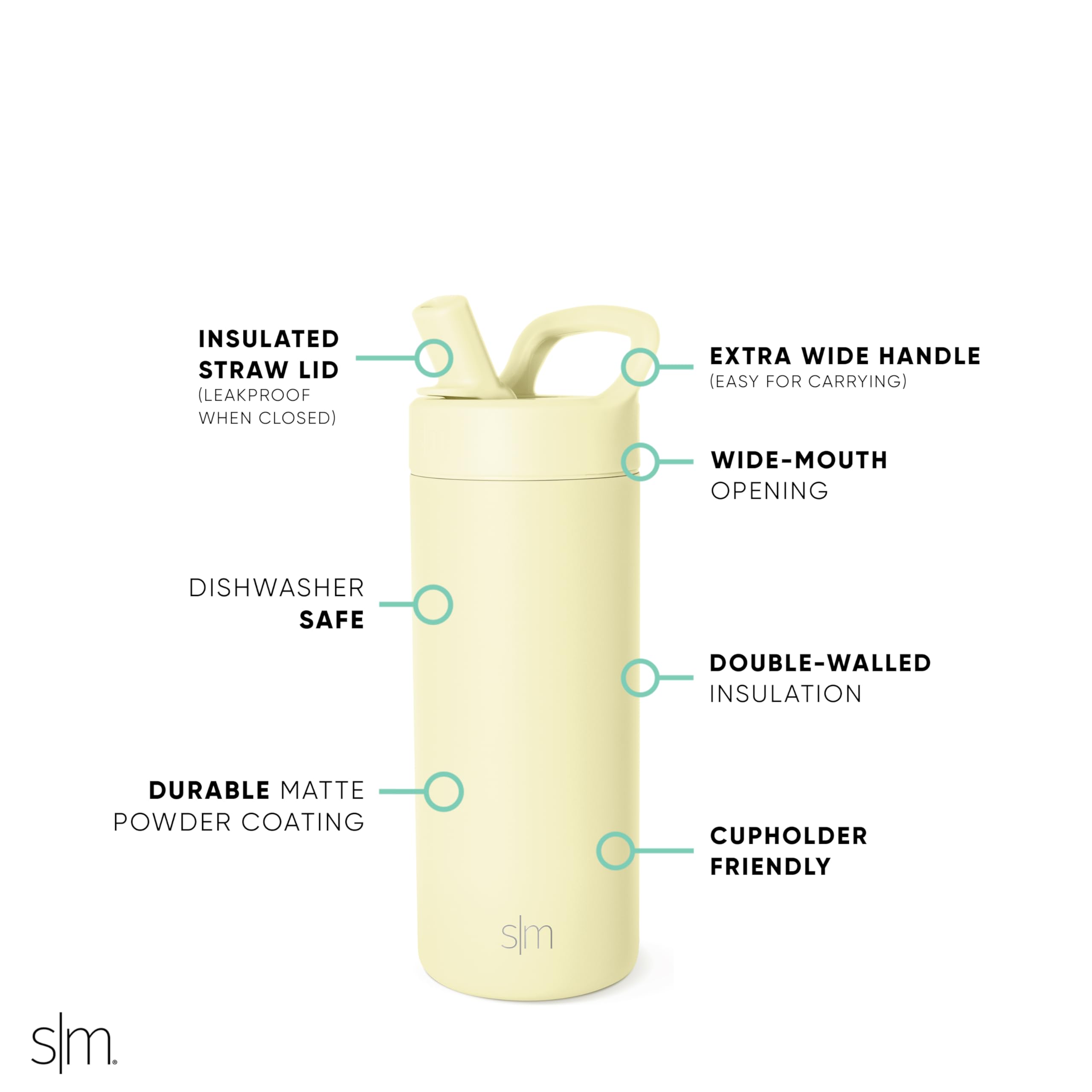 Kids Insulated Stainless Steel Water Bottle – 3 Lids (Straw, Sport, Cap), Leak-Proof, Keeps Cold 24hr (BPA-Free)