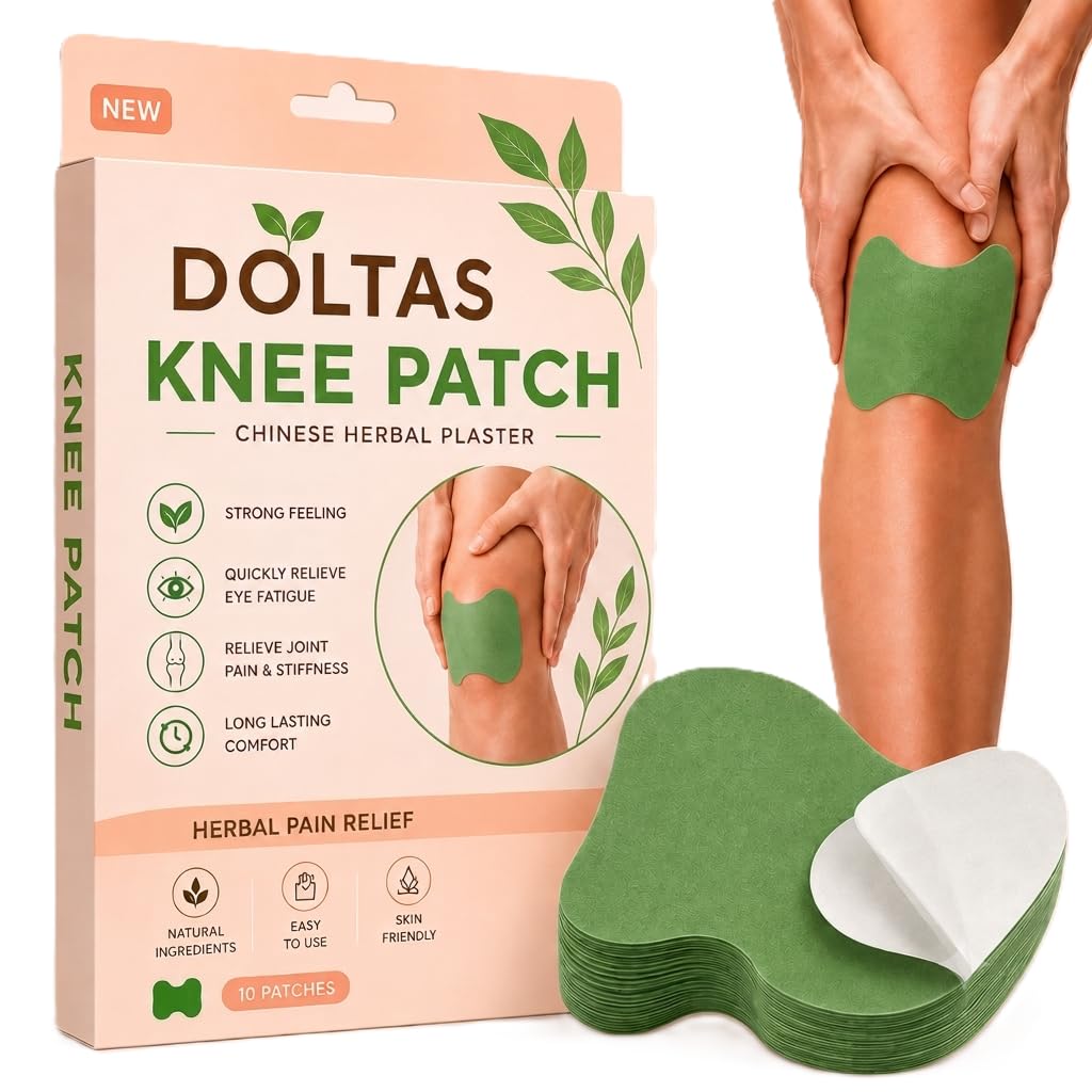 DOLTAS Knee Pain Relief Patches for Joint Support | Natural Wormwood Extract Patch for Knee, Back, Neck & Shoulder Comfort | Specially Designed for Knee Joints | 100% Safe & Natural (Pack of 01)