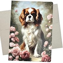 Cavalier King Charles Spaniel Card for Women, 5X7 Inches - 1003