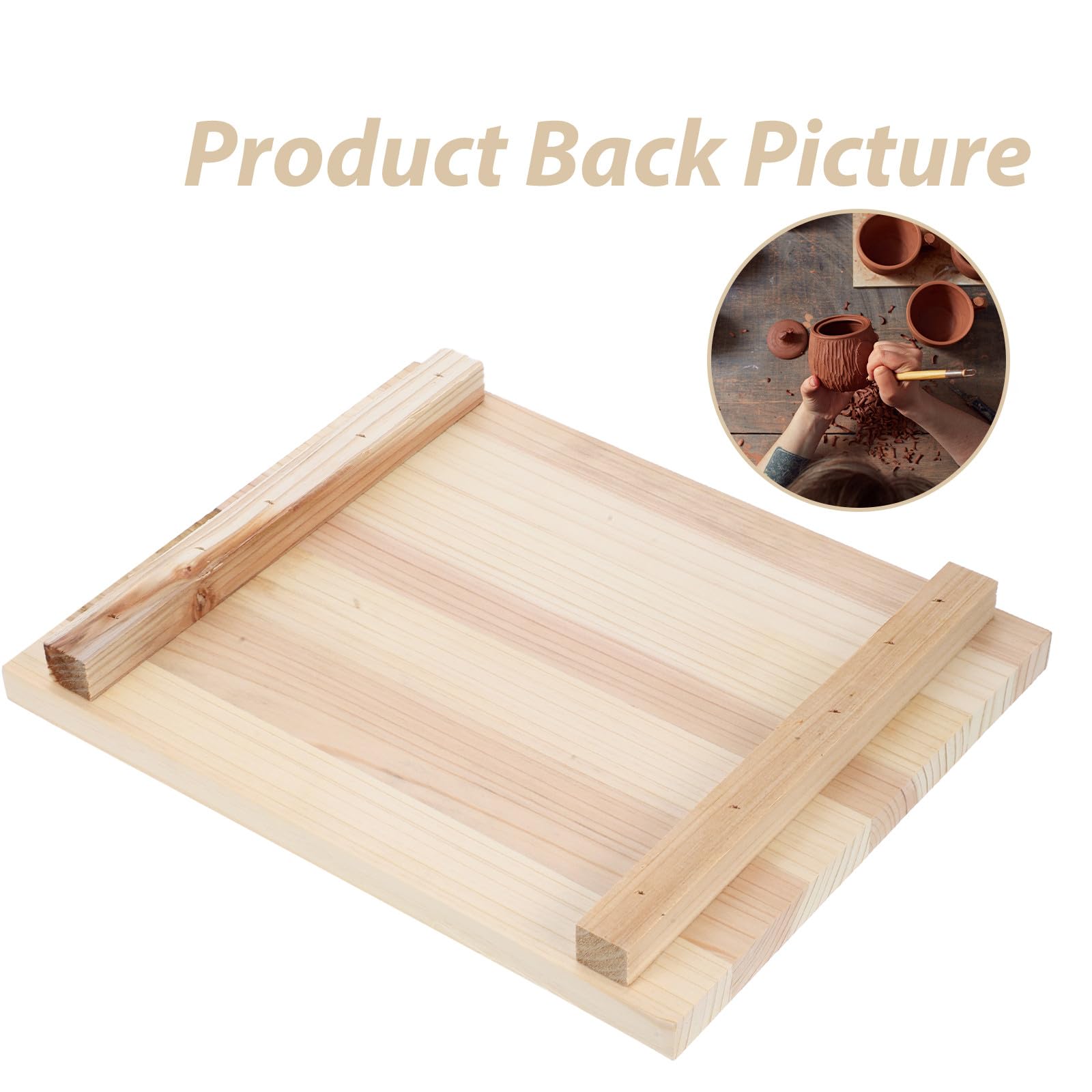 Zerodeko Tavola di Argilla in Legno Naturale Assorbente 2 Pezzi per Scultura e Modellazione Ceramica, Base per Argilla Resistente e Versatile, Strumento Artigianale per Ceramisti