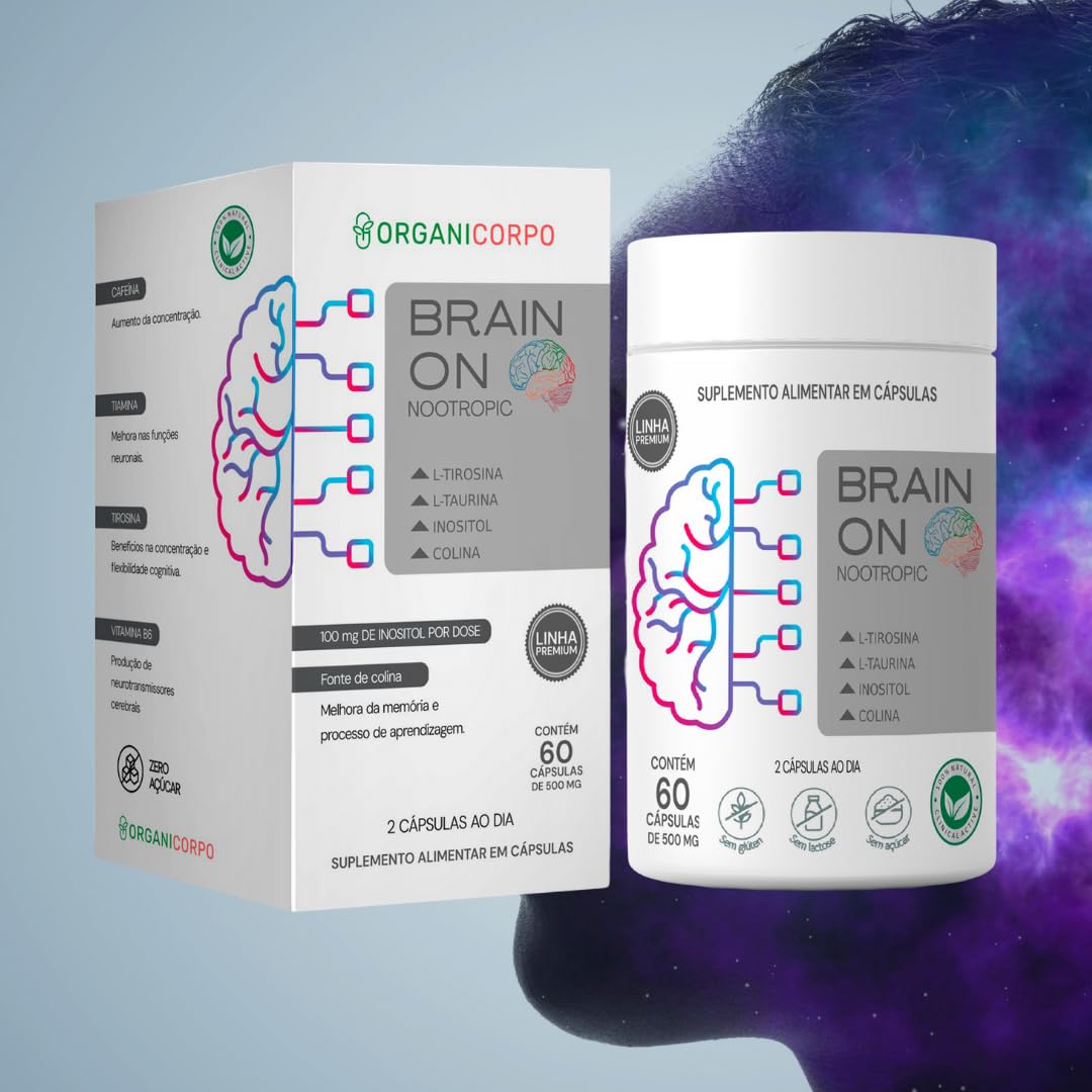 Brain On - Nootrópico Neuro Ativador. Memória, Foco, Atenção