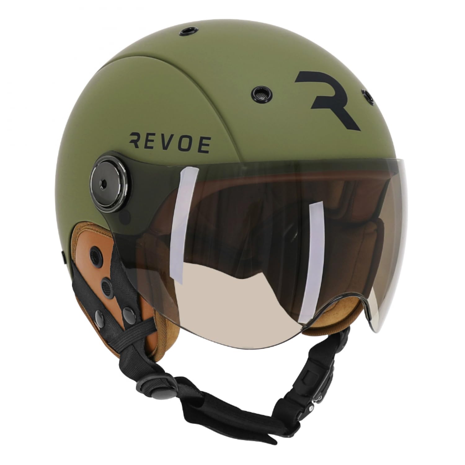 REVOE Casco Karm Casque vélo, Trottinette et Roller Adulte Unisexe, Mat Kaki, M