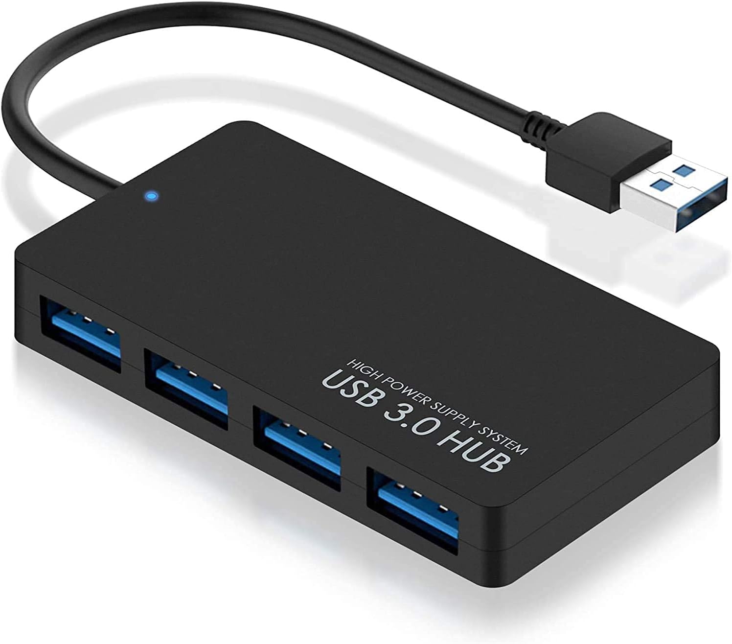 REALMAXUSB HUB 3.0 Powered Ultra Slim 4 Ports Super Speed Mini Smart Charger Charging Port Compact External AC Power Adapter Mac Mini, PC, Laptops
