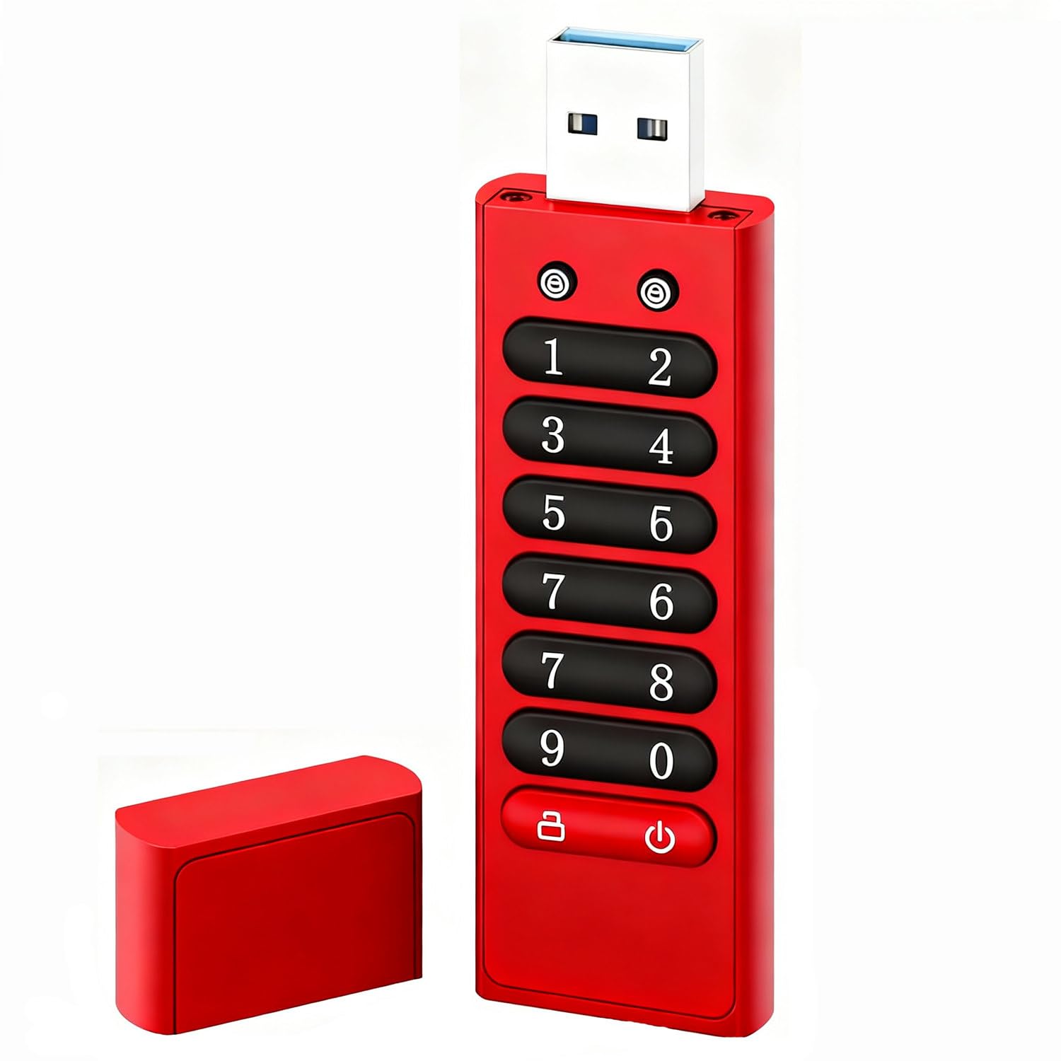 Dysk Flash USB 3.0–256-Bitowe Szyfrowanie Sprzętowe,Bezpieczny Dysk Flash,Do Przechowywania Danych,Kompatybilny Z Systemami Mac/Windows/Linux,Silna Kompatybilność red-128GB