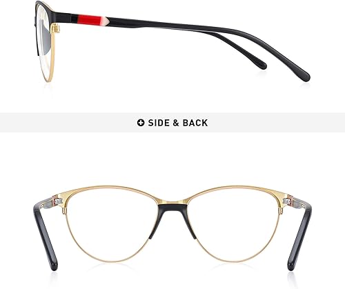 Miniatura 4 de OLIEYE Gafas de lectura de acetato para mujer retro lector de ojos de gato gafas de ordenador con bisagras de resorte patas de acetato