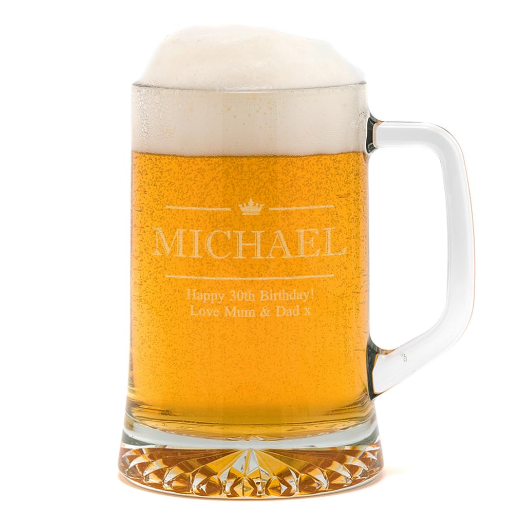 Personalised Tankard for Men/Personalised Birthday Gifts for Him/Fathers Day Gifts from Daughter or Son/Beer Lovers Gifts for Men/Engraved Presents for Husband Boyfriend Grandad Brother