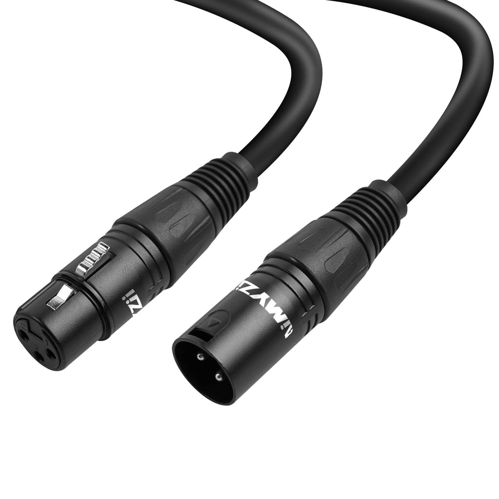 Cavo XLR per microfono da 15 m, confezione da 2 cavi bilanciati di alta qualità, conduttori in rame puro maschio a femmina, cavo per microfono XLR a 3 pin